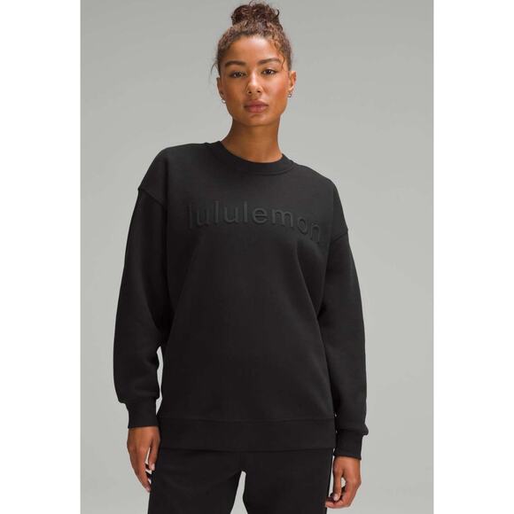 Lululemon Women Sweatshirt Perfectly Oversized Crew Fleece Logo - Picture 1 of 9